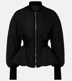 Alaïa Chaqueta Bomber Con Peplum - Negro