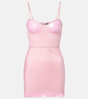 David Koma Sequined Minidress - Pink