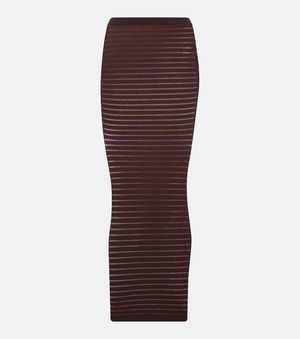 Alaïa Striped Maxi Skirt - Purple