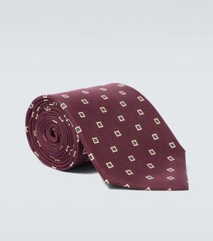 Saint Laurent Silk Twill Tie - Red