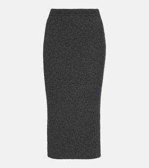 Tom Ford Cashmere And Cotton-Blend Midi Skirt - Grey