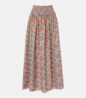 Montce Millie Floral Cotton Midi Skirt - Multicolor
