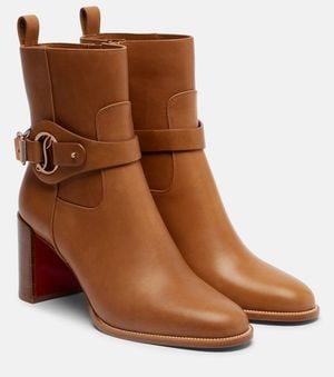 Christian Louboutin Ankle Boots Dianouchette 70 Aus Leder - Braun