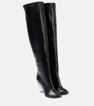 Alaïa Leather Knee-High Boots - Black