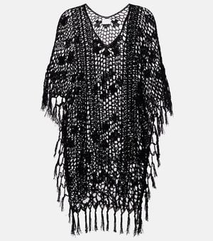 Anna Kosturova Cafetan En Crochet De Coton - Noir