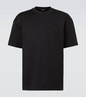 Giorgio Armani T-Shirt Aus Baumwoll-Jersey - Schwarz