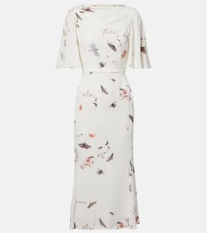 Erdem Printed Crepe Midi Dress - Natural