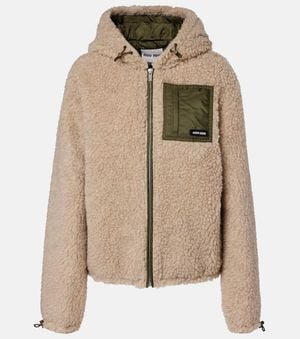 Miu Miu Wool-Blend Teddy Down Jacket - Natural