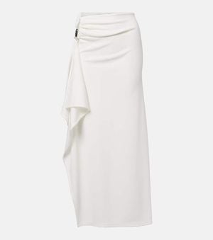 Christopher Esber Ribbed-Knit Draped Maxi Skirt - White