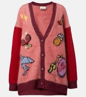 ALÉMAIS Court Embroidered Wool-Blend Cardigan