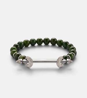 ANANYA Chakra Giada 18Kt Bracelet With Diamonds And Quartz - Green