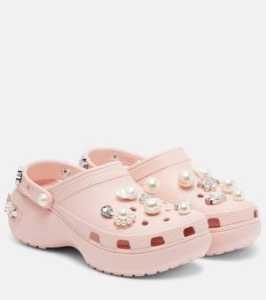 Simone Rocha X Crocs Embellished Platform Clogs - Pink