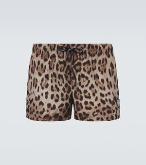 Dolce & Gabbana Bedruckte Badeshorts - Braun