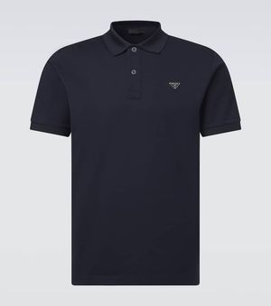 Prada Polohemd Aus Baumwoll-Pique - Blau