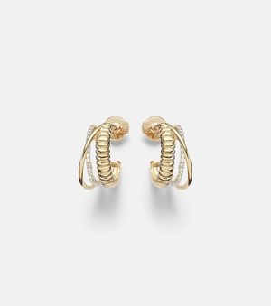 Yvonne Léon Ohrringe Un Deux Trois Lisse Aus 9Kt Weissgold Mit Diamanten - Weiß