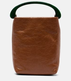Dries Van Noten Micro Leather Tote Bag - Brown