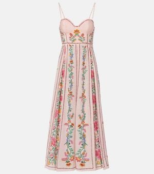 FARM Rio Floral Cotton-Blend Maxi Dress - Pink
