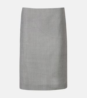 Calvin Klein Luna Wool Pencil Skirt - Grey