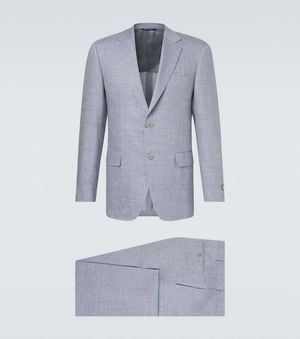 Canali Linen And Wool Suit - Blue