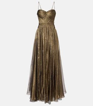 Maria Lucia Hohan Allar Cutout Silk Mousseline Gown - Natural