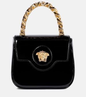 Versace Tote Bag La Medusa Mini Aus Lackleder - Schwarz