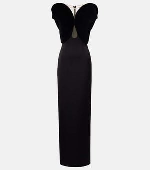 David Koma Satin Gown - Black