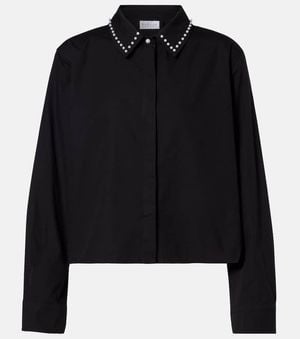 Velvet Jocelyn Beaded Cotton Poplin Shirt - Black