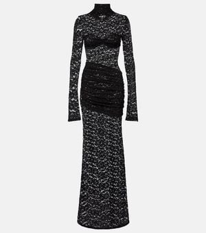 Bananhot Francisca Floral Lace Maxi Dress - Black