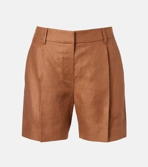 Brunello Cucinelli Bermuda A Taille Mi-Haute En Lin - Marron
