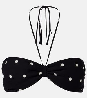 Adriana Degreas Polka-Dot Bandeau Bikini Top - Black