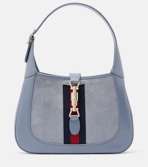 Gucci Jackie 1961 Medium Suede And Leather Shoulder Bag - Blue