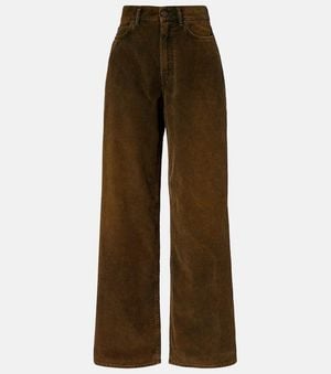 Acne Studios Mid-Rise Cotton Corduroy Wide-Leg Pants - Brown