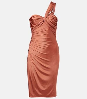 Tom Ford Gathered Jersey Cocktail Dress - Orange