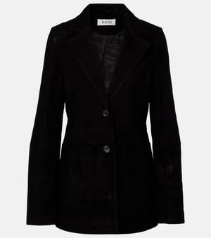 Rohe Blazer Aus Veloursleder - Schwarz