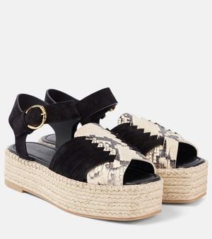 Ulla Johnson Espadrille-Sandalen Elsa Aus Leder - Schwarz