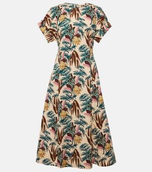 Ulla Johnson Devon Cotton Poplin Midi Dress - Green