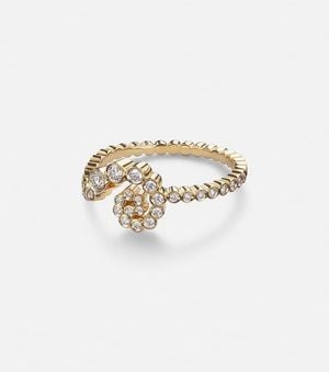 Sophie Bille Brahe Ring Reve Escargot Aus 18Kt Gelbgold Mit Diamanten - Weiß