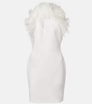 The Attico Robe A Plumes - Blanc