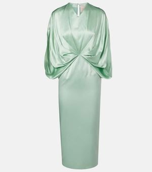 ROKSANDA Tari Gathered Silk Cocktail Dress - Green
