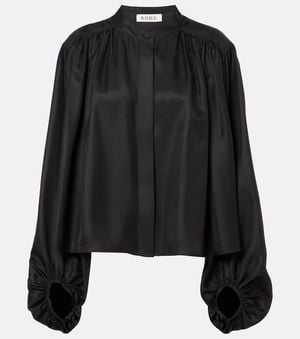 Rohe Bluse Aus Seide - Schwarz