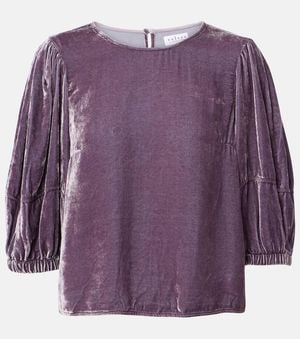 Velvet Top Nancy Aus Samt - Lila