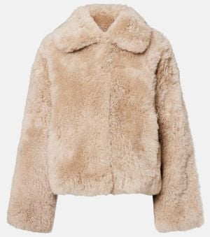 Yves Salomon Jacke Aus Shearling - Natur