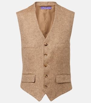 Ralph Lauren Holland Linen Tweed Vest - Natural