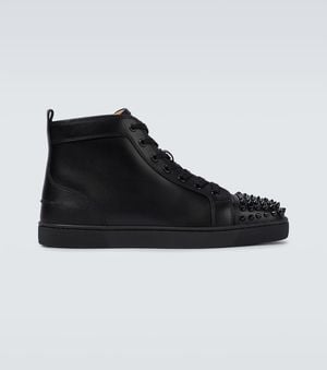 Christian Louboutin Lou Spikes High-top Sneakers - Black