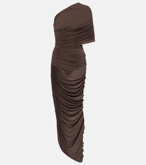 Magda Butrym Draped One-Shoulder Gown - Brown