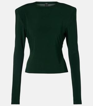 Norma Kamali Top Aus Jersey - Grün