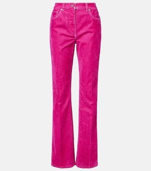 Ferragamo Pantalones Rectos De Drill De Mezcla De Algodon - Rosa