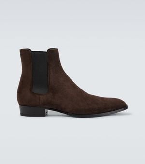 Saint Laurent Bottines Chelsea Wyatt En Daim - Marron