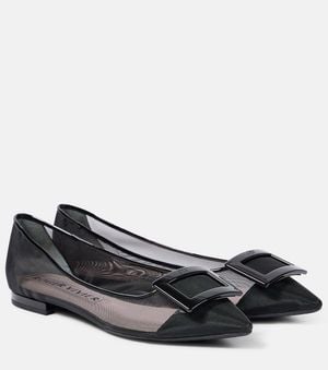 Roger Vivier Bailarinas Gommettine De Malla - Negro