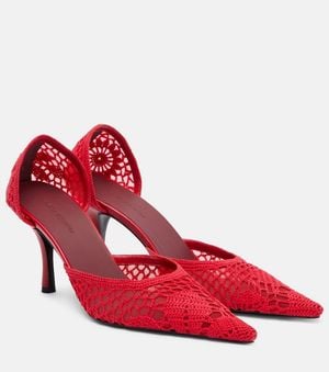 Magda Butrym Salones De Croche Con Piel - Rojo